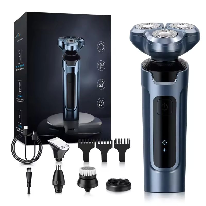 Rasoir électrique 5 en 1 — Multifonction pour hommes, barbe, nez et cheveux, étanche et puissant