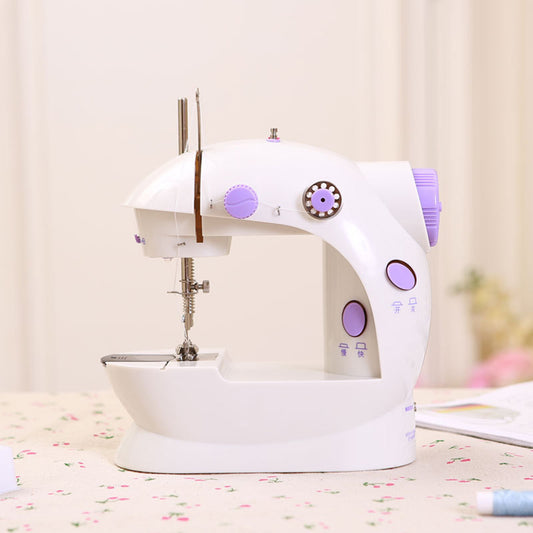 Mini Machine à Coudre Électrique 202A – Double Fil, 2 Vitesses, Pédale et Fonction Couture Simple