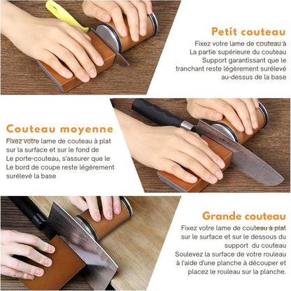 Affûteur de couteaux professionnel roulant — Kit avec pierre à aiguiser en diamant, porte - couteau magnétique et rouleau d’angle 15°/20° - Nation Army