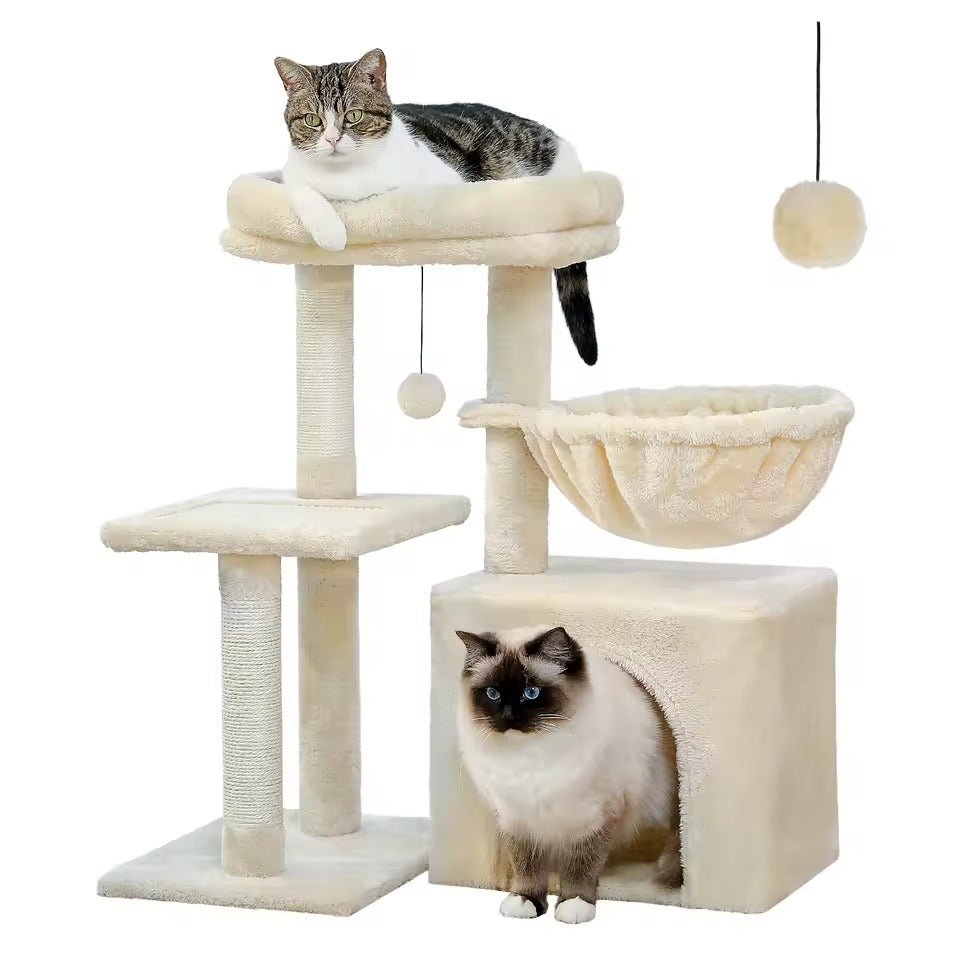 Arbre à chat d’intérieur — Tour d’activité avec griffoirs, grand hamac et perche supérieure amovible - Nation Army
