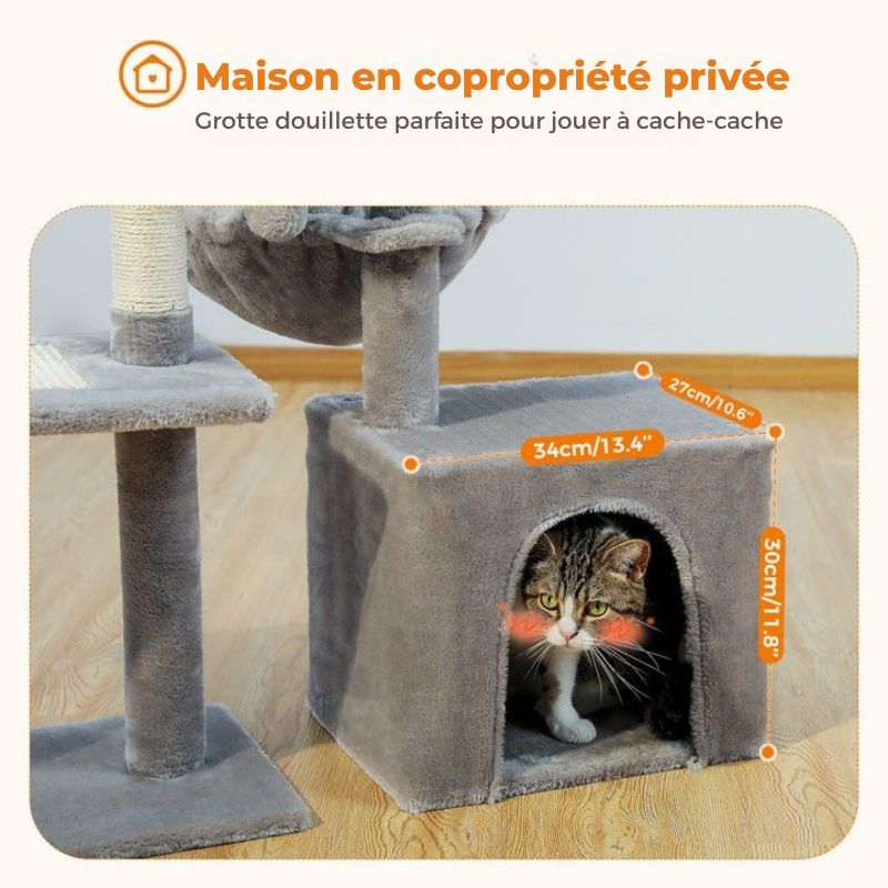 Arbre à chat d’intérieur — Tour d’activité avec griffoirs, grand hamac et perche supérieure amovible - Nation Army