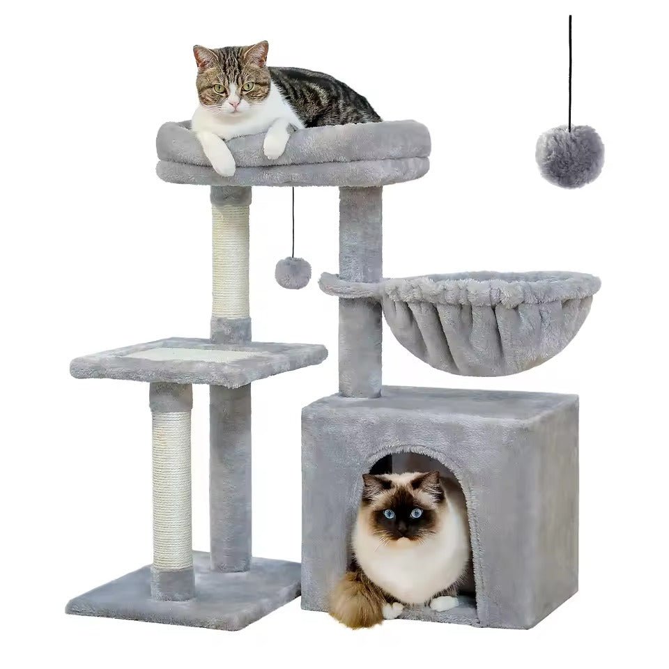 Arbre à chat d’intérieur — Tour d’activité avec griffoirs, grand hamac et perche supérieure amovible - Nation Army