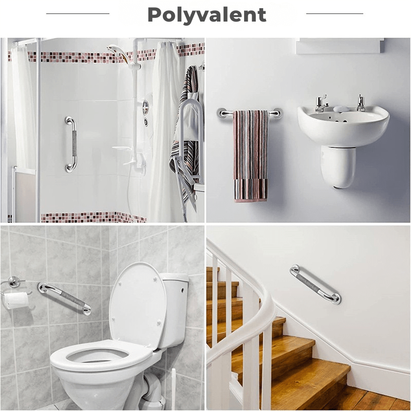 Barre d’Appui Antidérapante en Acier Inox – Poignée de Sécurité Murale pour Douche, Baignoire ou Toilettes (40 cm) - Nation Army
