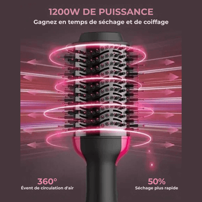 Brosse à Cheveux 4 en 1 – Lissante, Boucleur, Peigne Chauffant Volumisant & Sèche - Cheveux Ionique - Nation Army