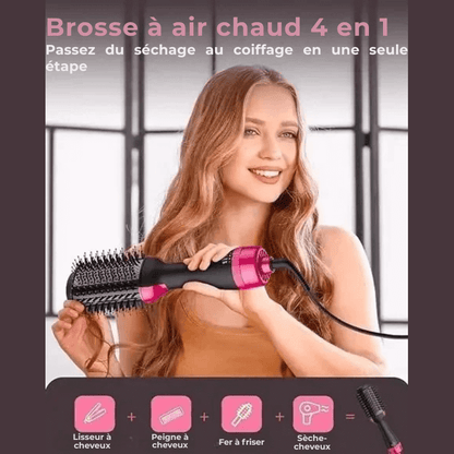 Brosse à Cheveux 4 en 1 – Lissante, Boucleur, Peigne Chauffant Volumisant & Sèche - Cheveux Ionique - Nation Army