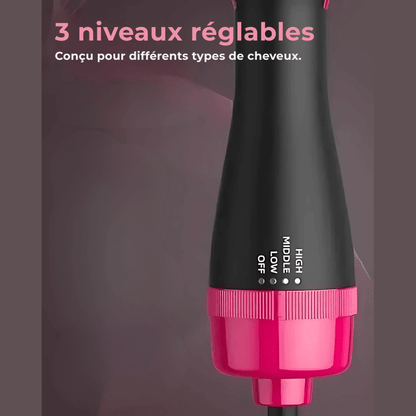 Brosse à Cheveux 4 en 1 – Lissante, Boucleur, Peigne Chauffant Volumisant & Sèche - Cheveux Ionique - Nation Army