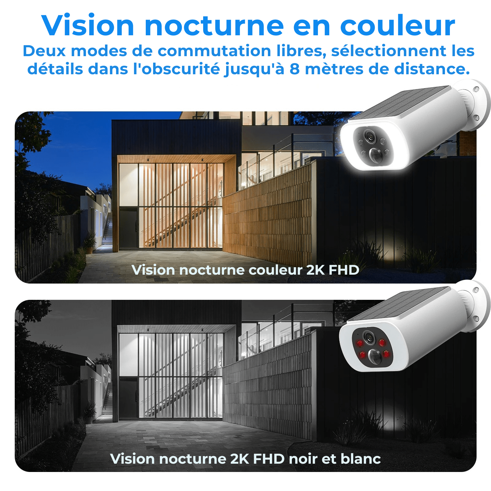 Caméra de Sécurité Extérieure Solaire ANRAN 2K – Sans Fil WiFi 2.4G, 3MP, Vision Nocturne, Batterie Rechargeable, Économique - Nation Army