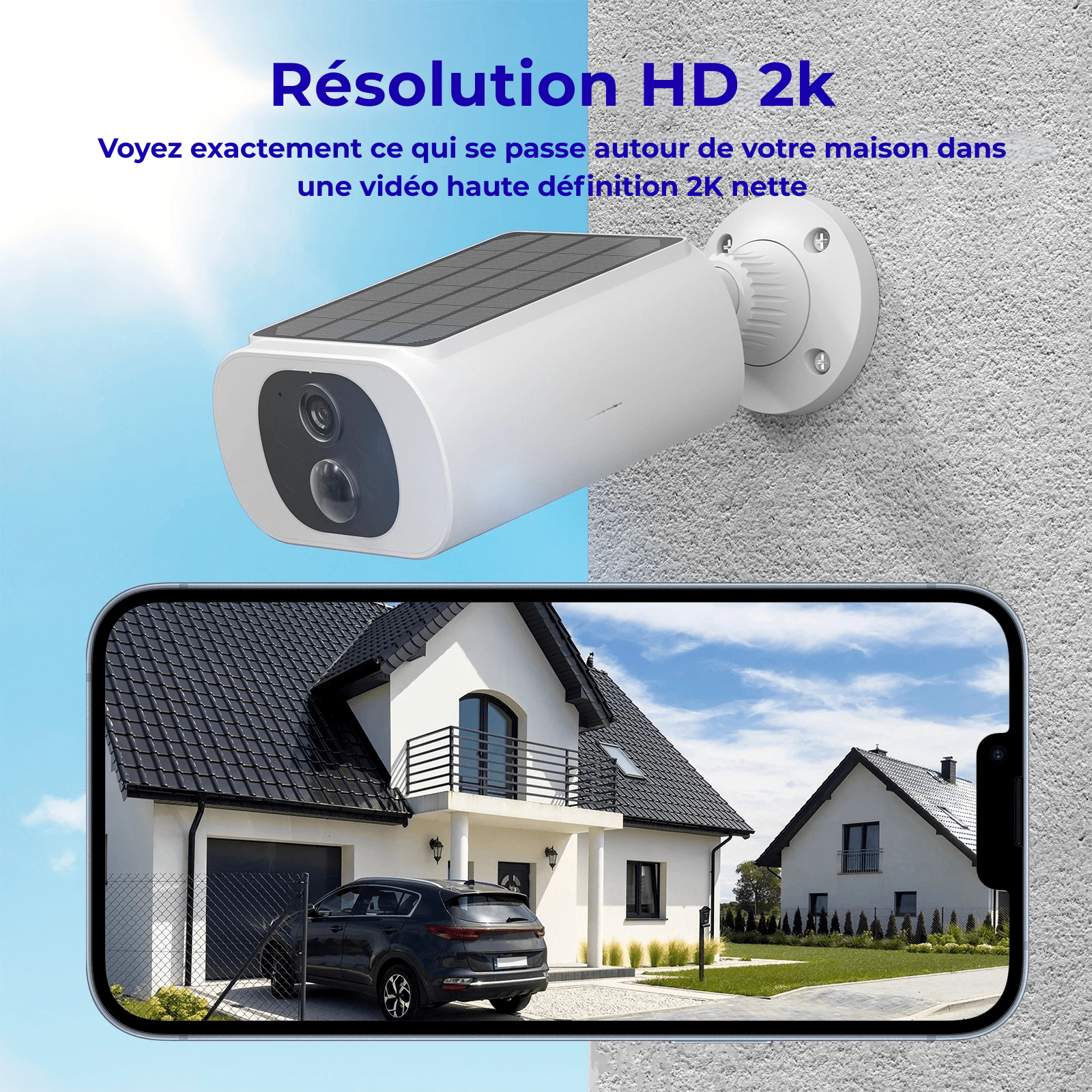 Caméra de Sécurité Extérieure Solaire ANRAN 2K – Sans Fil WiFi 2.4G, 3MP, Vision Nocturne, Batterie Rechargeable, Économique - Nation Army