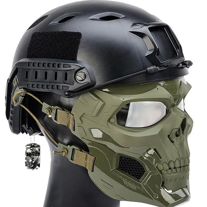 Casque et Masque Skull Airsoft Tactique - Protection Complète 360° - Nation Army