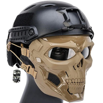 Casque et Masque Skull Airsoft Tactique - Protection Complète 360° - Nation Army