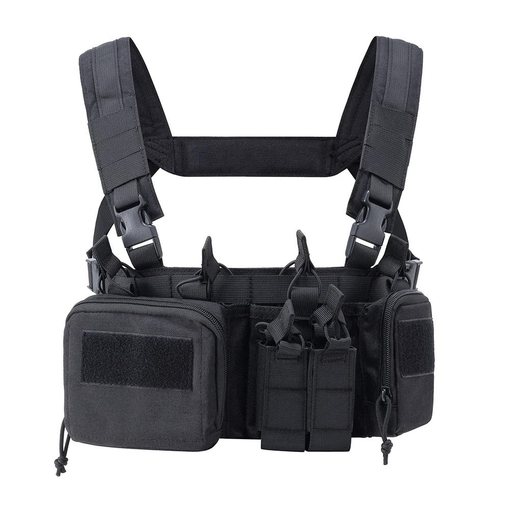 Chest Rig CS Nylon 500D - Gilet Tactique Noir - Nation Army