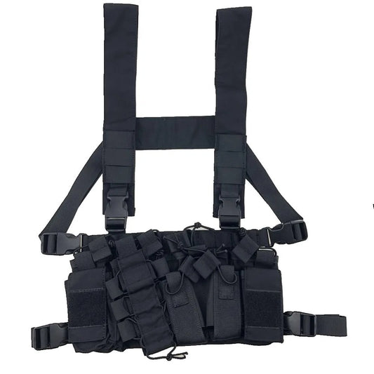 Chest Rig Multi - Rangement Noir - Gilet Tactique Désert - Nation Army