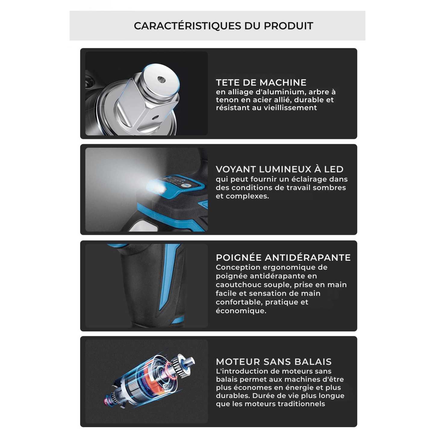 Clé à Chocs Électrique Sans Fil 1200Nm – 2 Batteries 18V + Coffret & Accessoires – Tournevis à Chocs Brushless - Nation Army