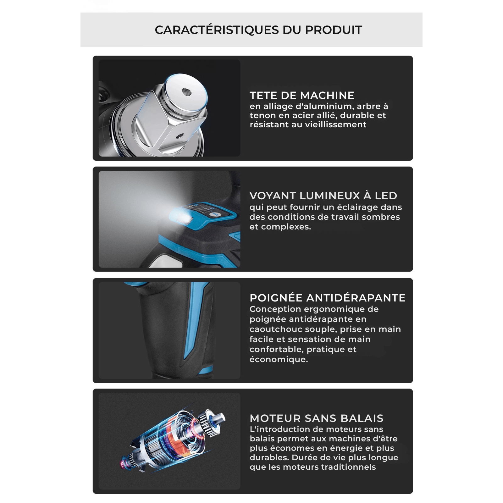 Clé à Chocs Électrique Sans Fil 1200Nm – 2 Batteries 18V + Coffret & Accessoires – Tournevis à Chocs Brushless - Nation Army