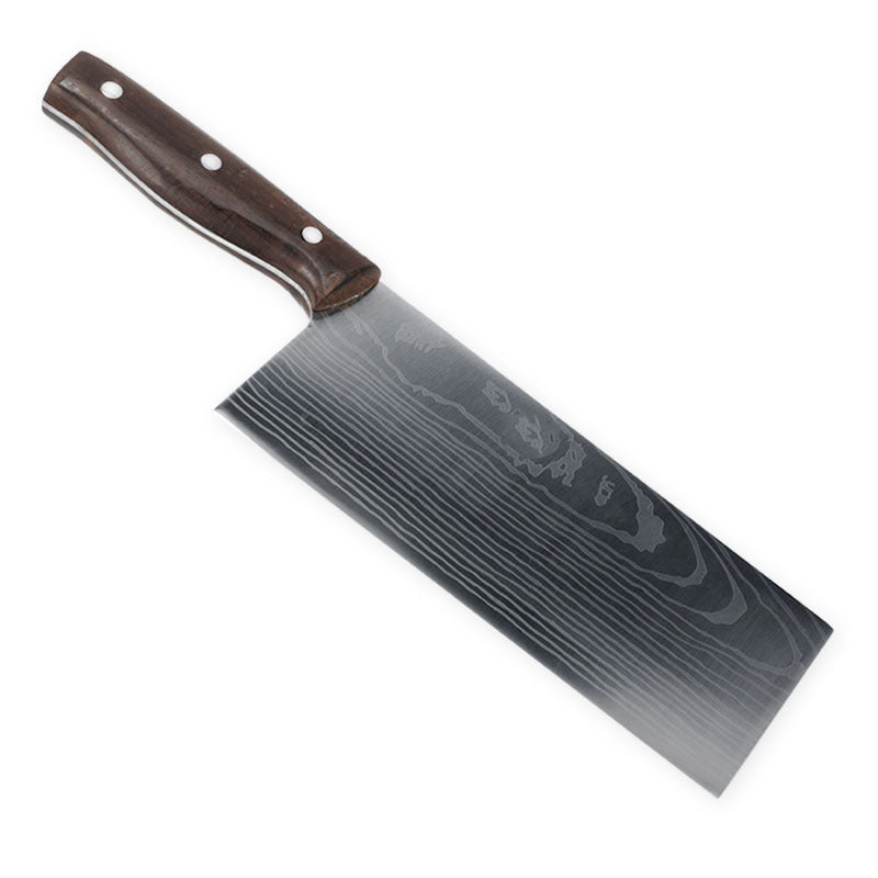 Couteau de cuisine pro japonais en acier inoxydable à motif damas — Manche en bois, lame ultra - tranchante pour coupe et tranchage précis - Nation Army