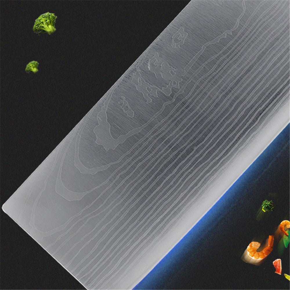 Couteau de cuisine pro japonais en acier inoxydable à motif damas — Manche en bois, lame ultra - tranchante pour coupe et tranchage précis - Nation Army