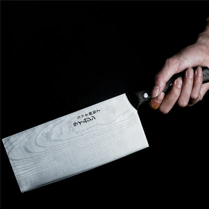 Couteau de cuisine pro japonais en acier inoxydable à motif damas — Manche en bois, lame ultra - tranchante pour coupe et tranchage précis - Nation Army