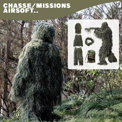 Ghillie Suit 3D Premium - Camouflage Ultime - Nation Army