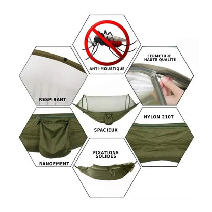 Hamac de Camping avec Moustiquaire – Confort et Protection - Nation Army