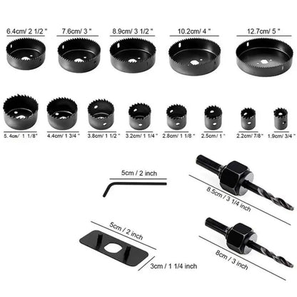 Jeu de Scies Cloche 19–127 mm – Pour Bois, Cloisons Sèches, PVC & Métal | Outil de Perçage Haute Précision - Nation Army