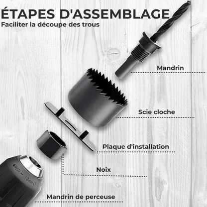 Jeu de Scies Cloche 19–127 mm – Pour Bois, Cloisons Sèches, PVC & Métal | Outil de Perçage Haute Précision - Nation Army