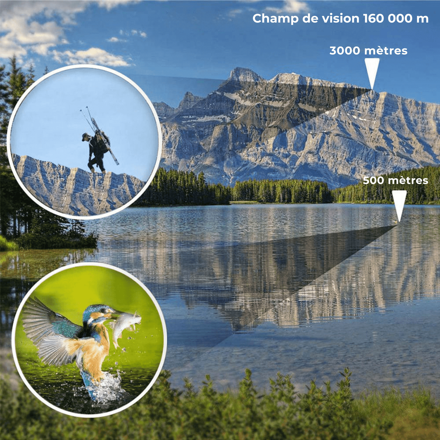 Jumelles 60x60 Puissantes – Vision Nocturne, Portée 3000M, Prisme BAK4, Idéales Chasse & Camping - Nation Army