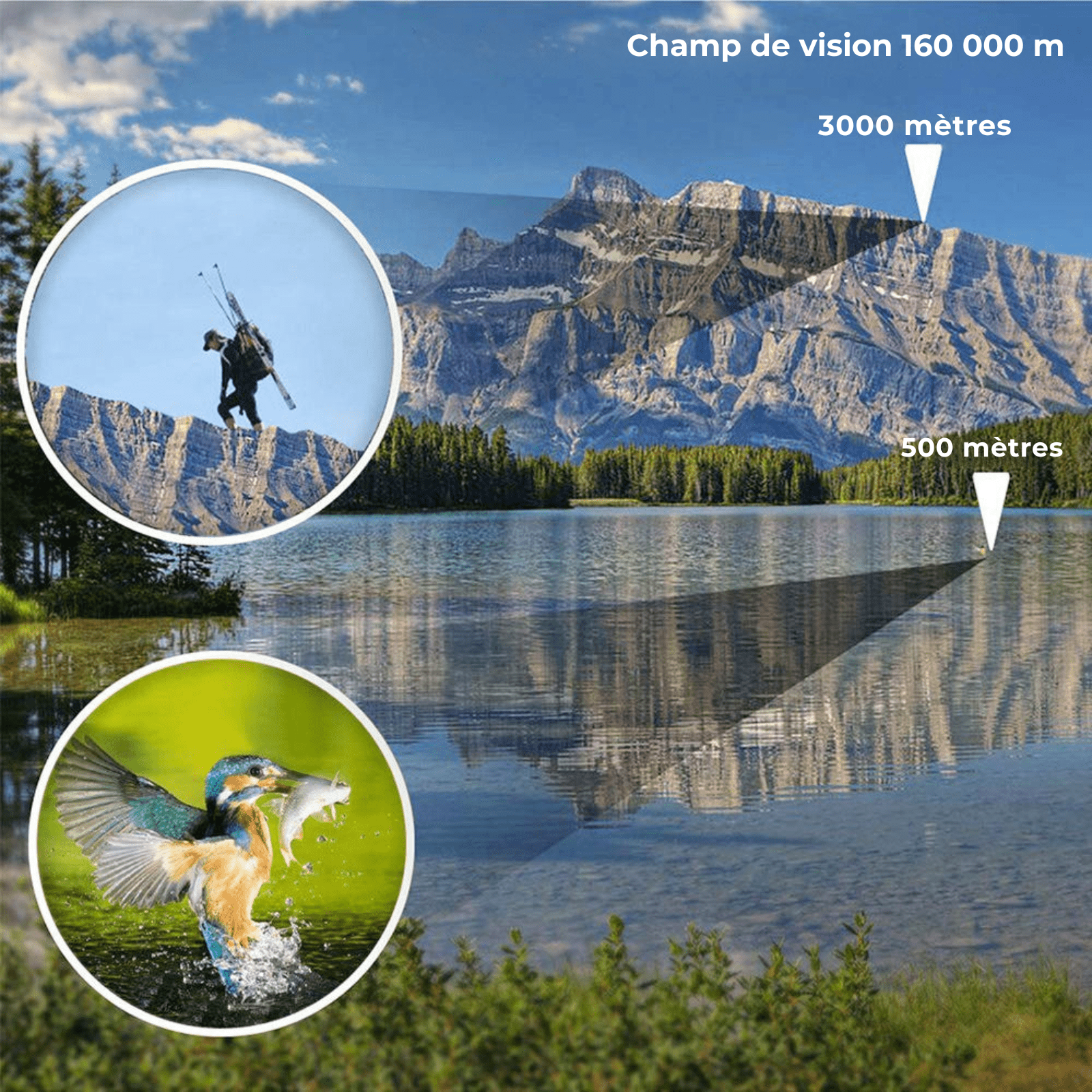 Jumelles 60x60 Puissantes – Vision Nocturne, Portée 3000M, Prisme BAK4, Idéales Chasse & Camping - Nation Army