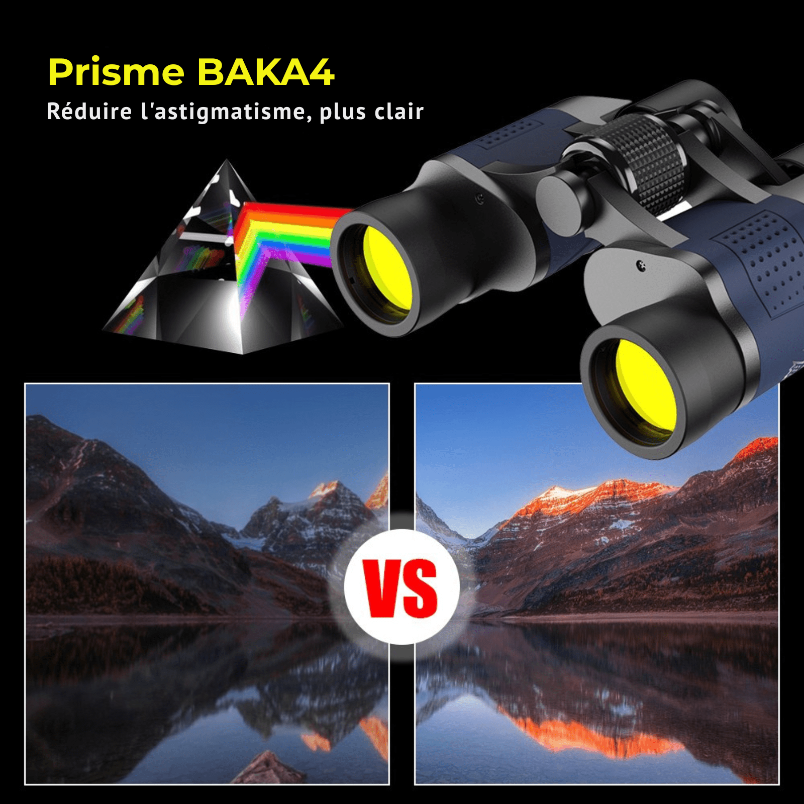 Jumelles 60x60 Puissantes – Vision Nocturne, Portée 3000M, Prisme BAK4, Idéales Chasse & Camping - Nation Army