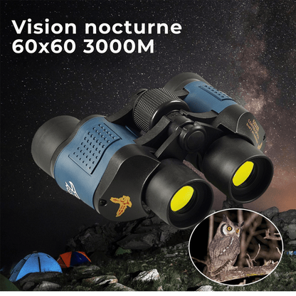 Jumelles 60x60 Puissantes – Vision Nocturne, Portée 3000M, Prisme BAK4, Idéales Chasse & Camping - Nation Army