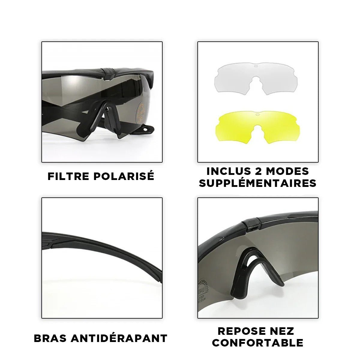 Lunettes Tactiques Militaires HD - Protection Optimale - Nation Army