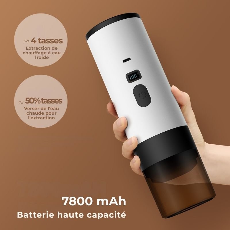 Machine à café portable 3 en 1 — Voyage, maison ou camping : préparez un café frais partout, avec moulin intégré et capsules - Nation Army