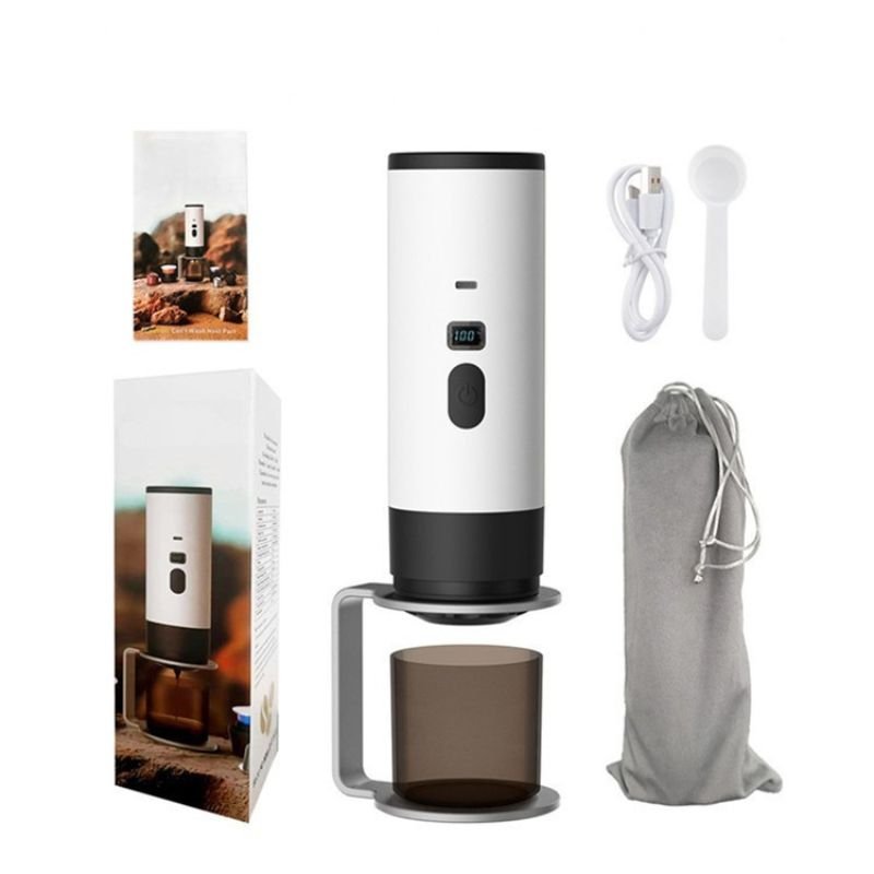 Machine à café portable 3 en 1 — Voyage, maison ou camping : préparez un café frais partout, avec moulin intégré et capsules - Nation Army