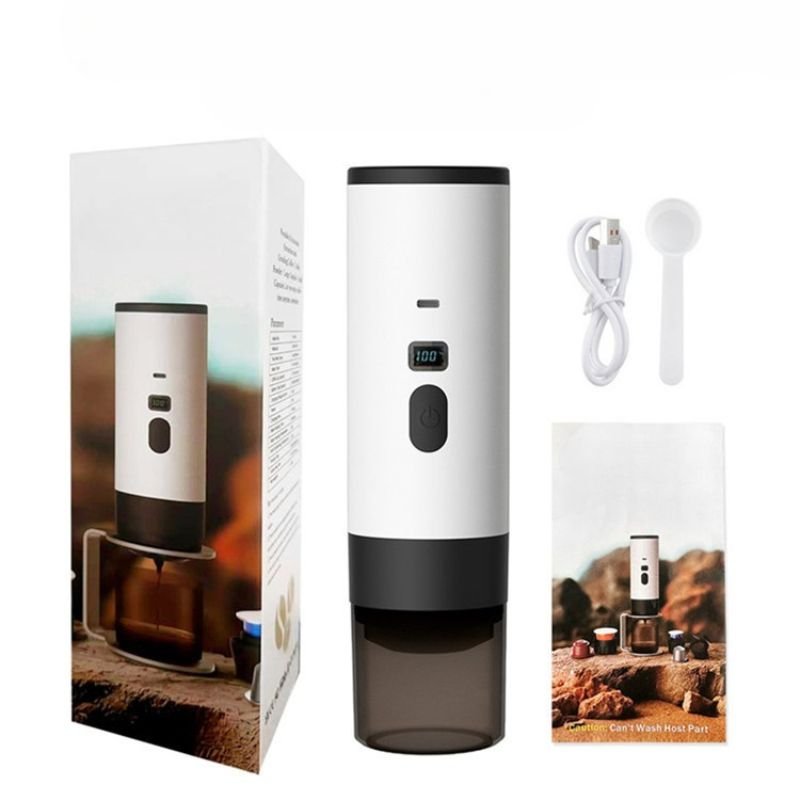 Machine à café portable 3 en 1 — Voyage, maison ou camping : préparez un café frais partout, avec moulin intégré et capsules - Nation Army
