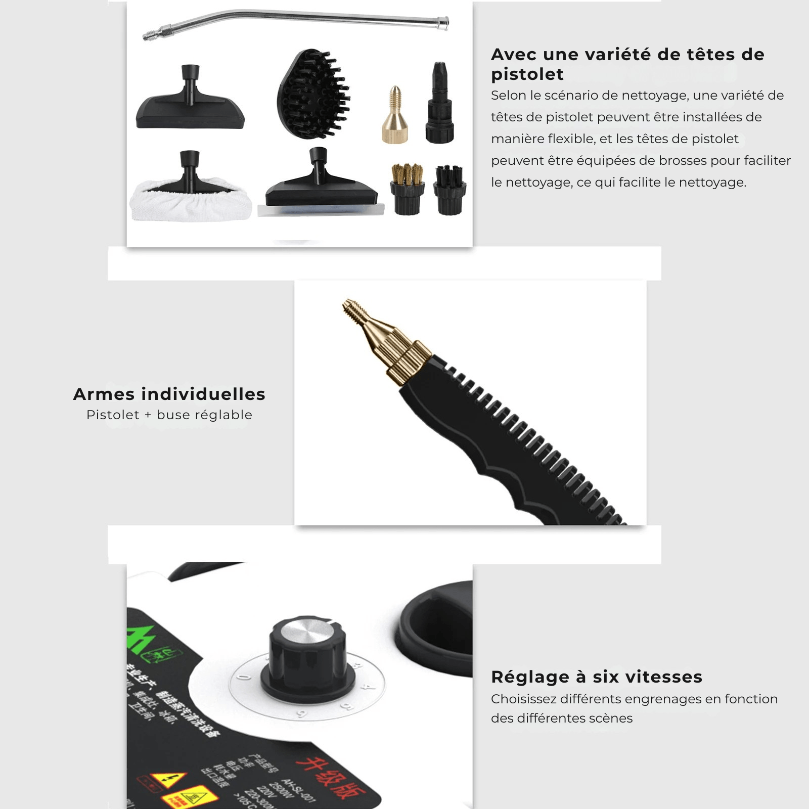 Nettoyeur Vapeur Portable 2500W – Détacheur Haute Pression & Stérilisation à Haute Température pour Maison, Voiture & Cuisine - Nation Army