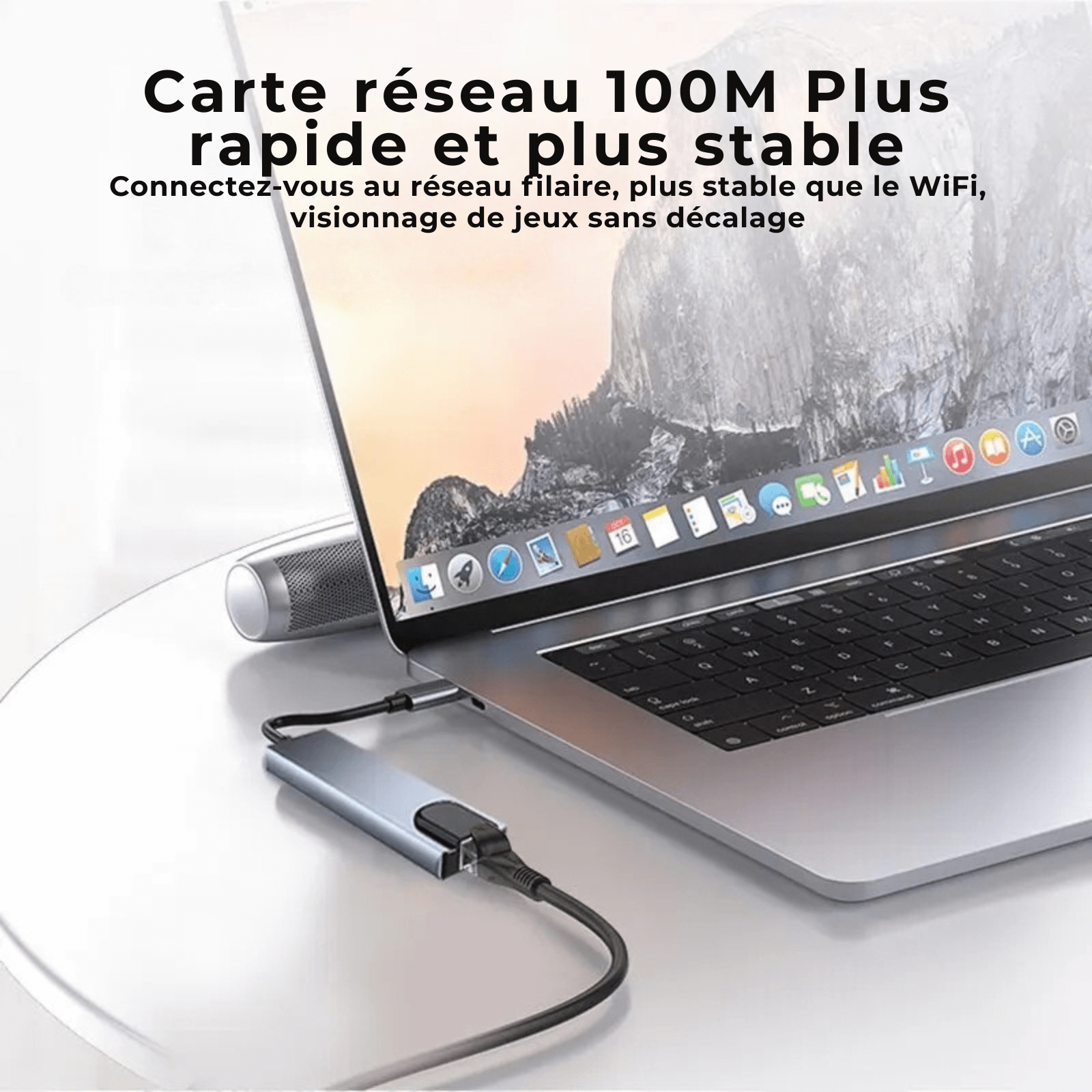 Port Hub USB C 8 en 1 – Station d’Accueil Type - C avec HDMI 4K, RJ45, SD/TF, PD, USB 3.0 pour MacBook, iPad Pro, PC - Nation Army