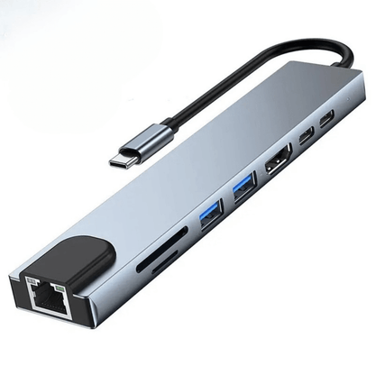 Port Hub USB C 8 en 1 – Station d’Accueil Type - C avec HDMI 4K, RJ45, SD/TF, PD, USB 3.0 pour MacBook, iPad Pro, PC - Nation Army