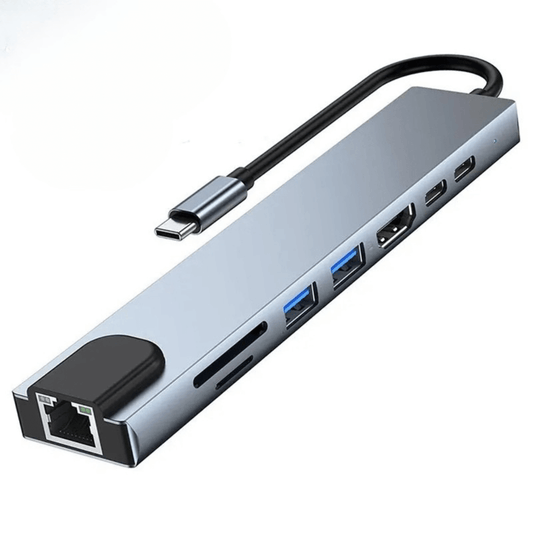 Port Hub USB C 8 en 1 – Station d’Accueil Type - C avec HDMI 4K, RJ45, SD/TF, PD, USB 3.0 pour MacBook, iPad Pro, PC - Nation Army