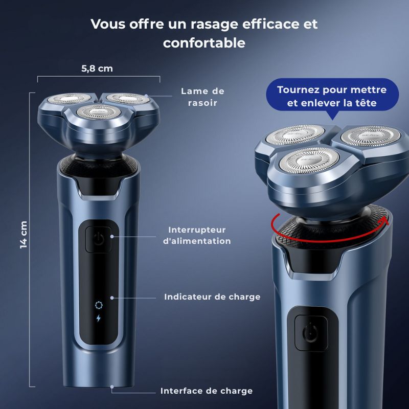 Rasoir électrique 5 en 1 — Multifonction pour hommes, barbe, nez et cheveux, étanche et puissant - Nation Army