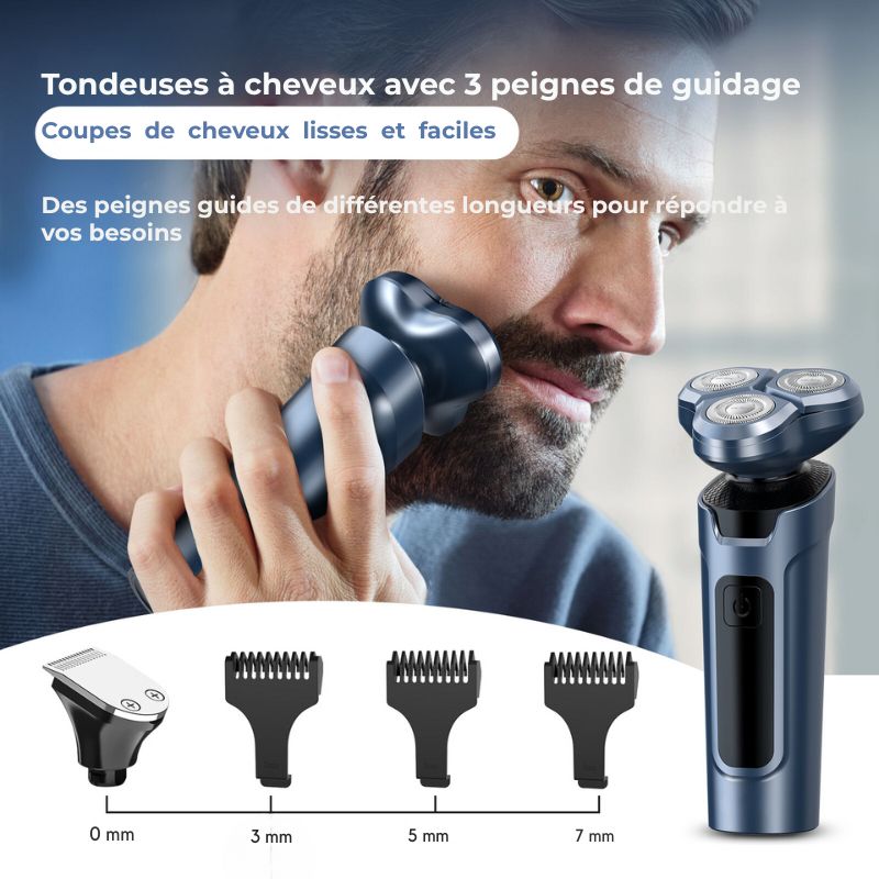 Rasoir électrique 5 en 1 — Multifonction pour hommes, barbe, nez et cheveux, étanche et puissant - Nation Army