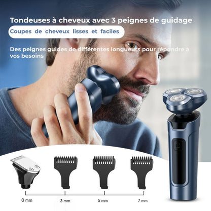 Rasoir électrique 5 en 1 — Multifonction pour hommes, barbe, nez et cheveux, étanche et puissant - Nation Army
