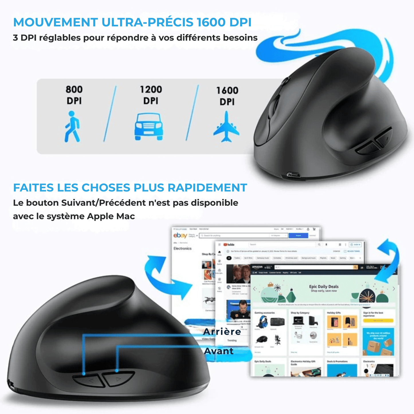 Souris Ergonomique Xiaomi – Silencieuse & Sans Fil 2.4G USB, Rechargeable, Poignée Verticale pour Dessin & Bureau - Nation Army