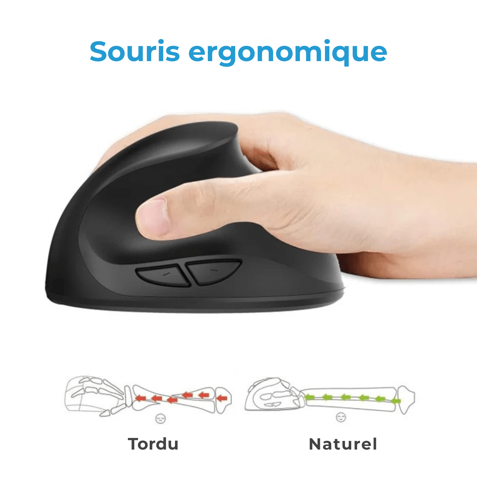 Souris Ergonomique Xiaomi – Silencieuse & Sans Fil 2.4G USB, Rechargeable, Poignée Verticale pour Dessin & Bureau - Nation Army