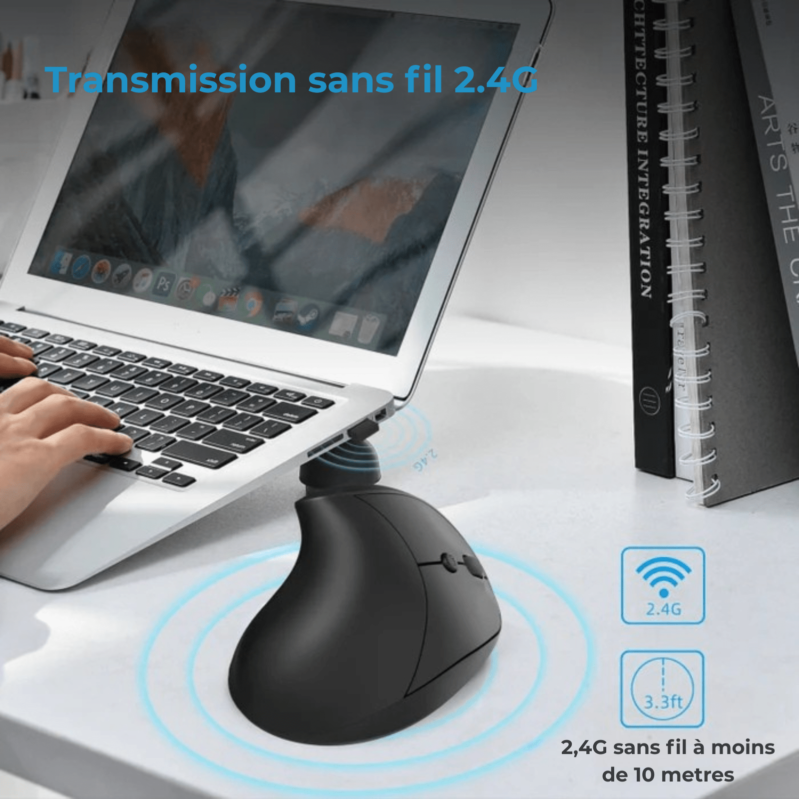 Souris Ergonomique Xiaomi – Silencieuse & Sans Fil 2.4G USB, Rechargeable, Poignée Verticale pour Dessin & Bureau - Nation Army