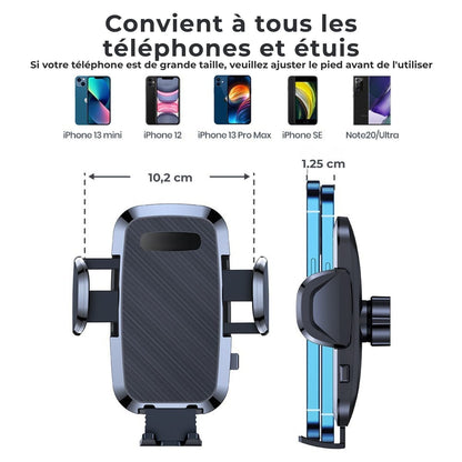 Support Téléphone Voiture – Universel à Gravité, Clip d’Aération & Fixation Automatique pour Tous Smartphones - Nation Army