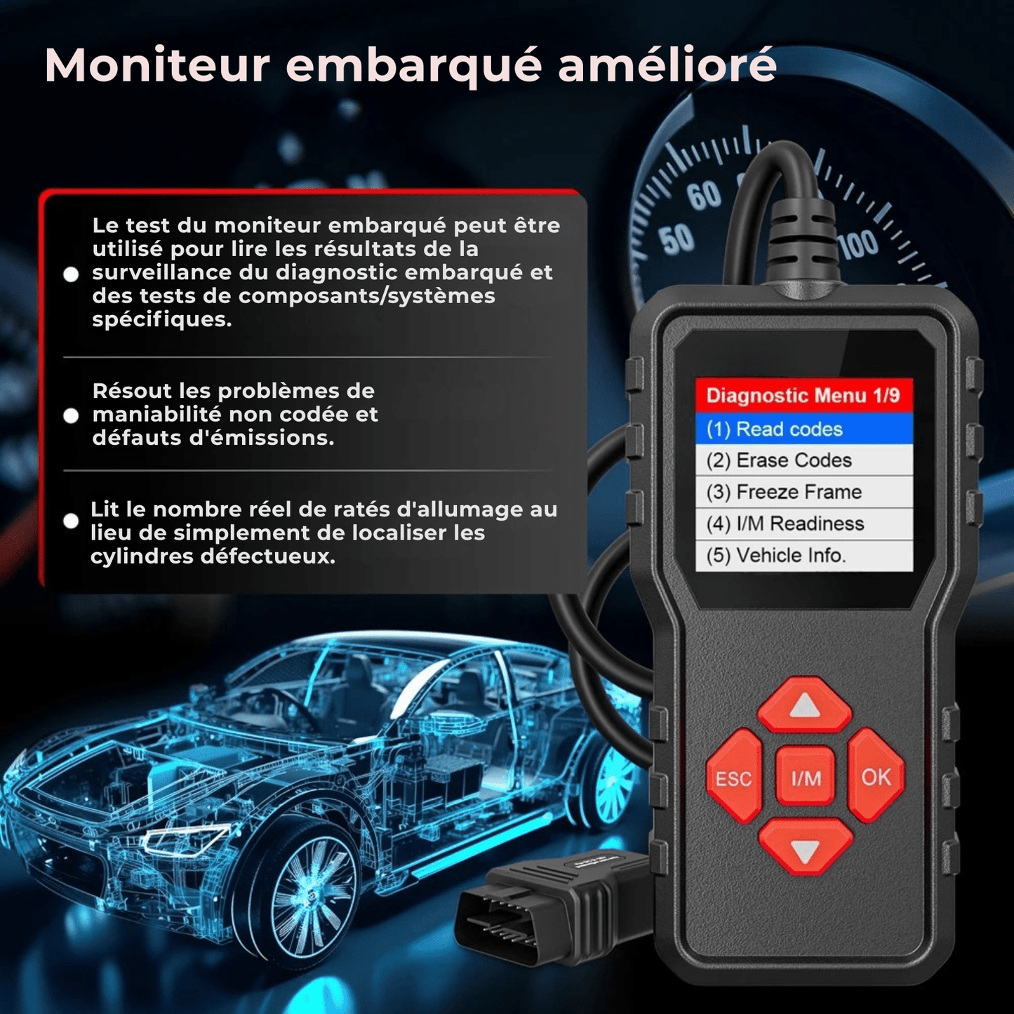 Valise Diagnostic Auto LANCEMENT X431 CR300 – Scanner OBD2, Test Moteur & Batterie, Lecteur de Codes - Nation Army