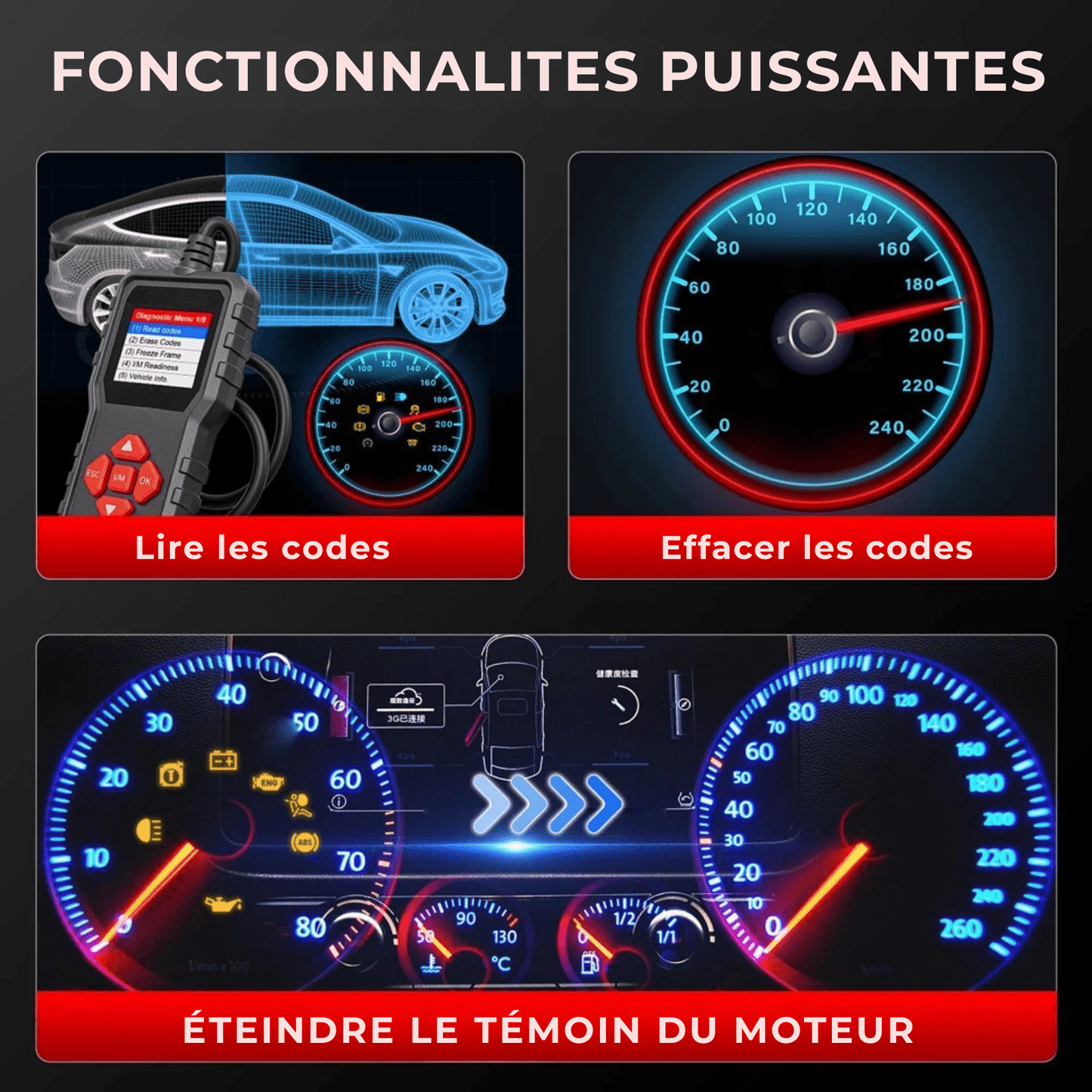 Valise Diagnostic Auto LANCEMENT X431 CR300 – Scanner OBD2, Test Moteur & Batterie, Lecteur de Codes - Nation Army