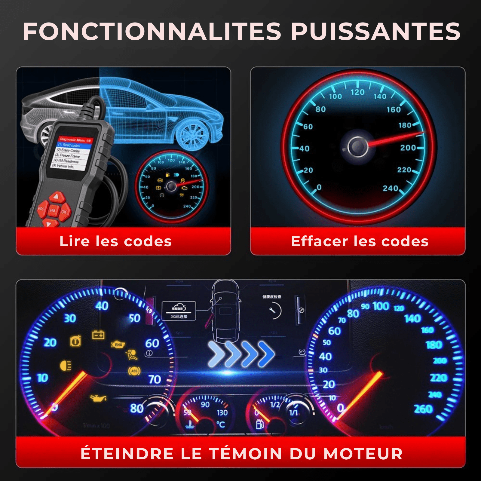 Valise Diagnostic Auto LANCEMENT X431 CR300 – Scanner OBD2, Test Moteur & Batterie, Lecteur de Codes - Nation Army