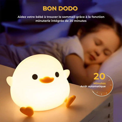 Veilleuse bébé canard — En silicone doux, LED rechargeable, tactile et réglable, parfaite pour la chambre d’enfant - Nation Army