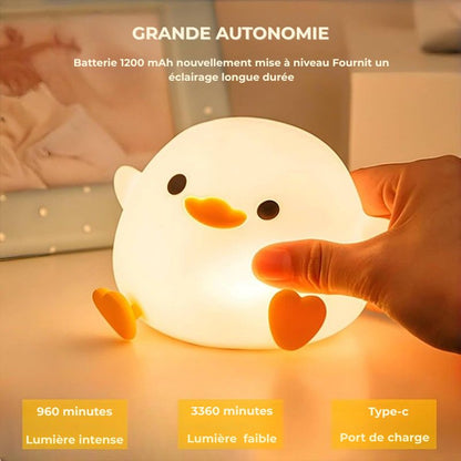 Veilleuse bébé canard — En silicone doux, LED rechargeable, tactile et réglable, parfaite pour la chambre d’enfant - Nation Army