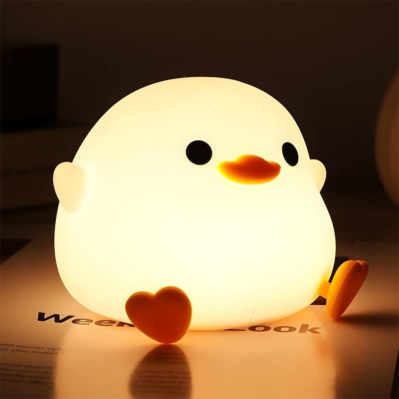 Veilleuse bébé canard — En silicone doux, LED rechargeable, tactile et réglable, parfaite pour la chambre d’enfant - Nation Army